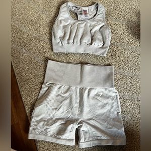 Light grey gymshark top and bottom